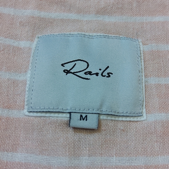 RAILS Charli Peach Stripe Button Up Shirt NWOT - MEDIUM - Picture 8 of 11
